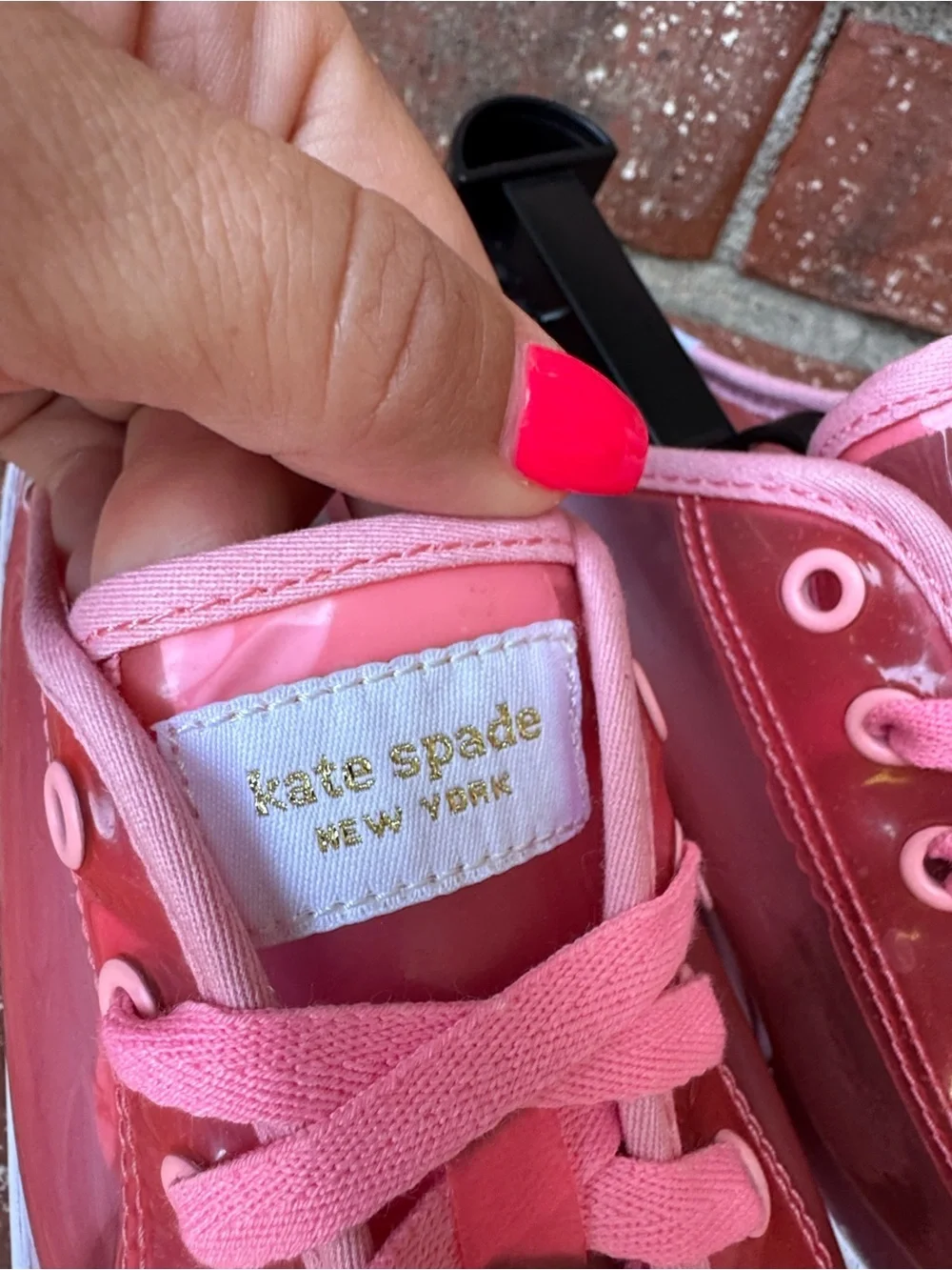 Keds x Kate Spade Clear Pink Sheer TPU Mesh Lace Up Sneaker Women's Size 8